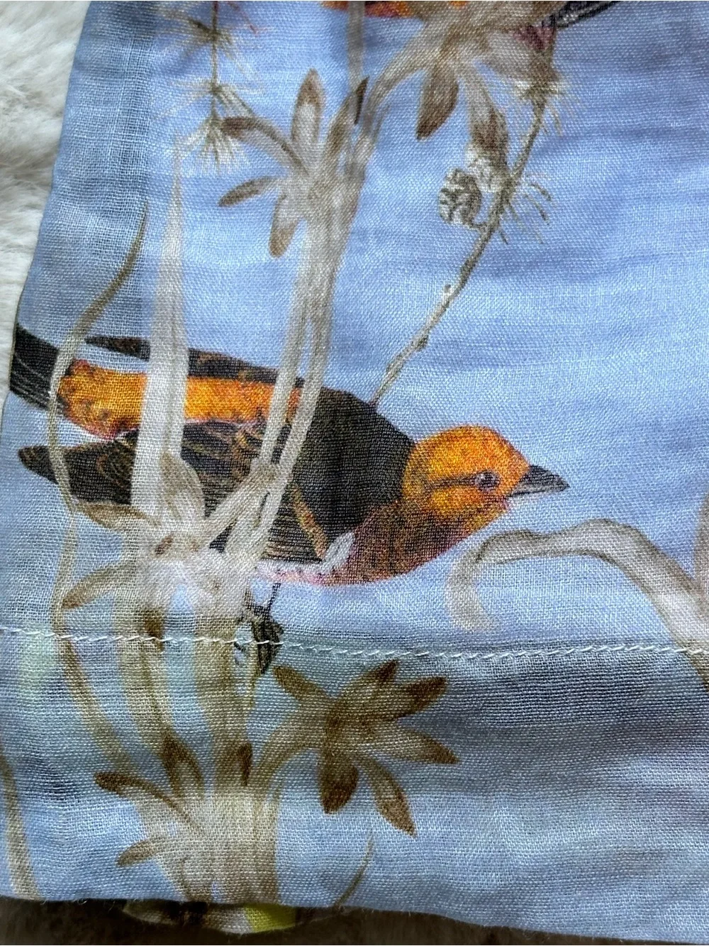 Banana Republic Patchwork Botanical Ramie Blouse Cottagecore Boho Small Tall